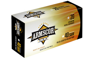 ARMSCOR 40S&W 180GR JHP 20/500 - for sale