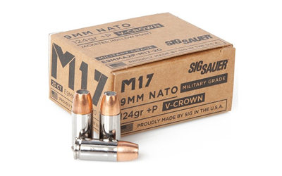 SIG AMMO 9MM M17 124GR +P JHP 20/200 - for sale